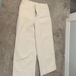 Cream wide leg pants